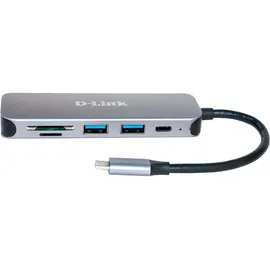 D-Link DUB-2325/E 5-in-1 USB-C-Hub mit Kartenleser