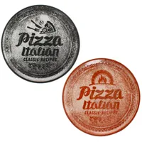 Mambocat Pizzateller Ø31 cm rot/schwarz 2er Set