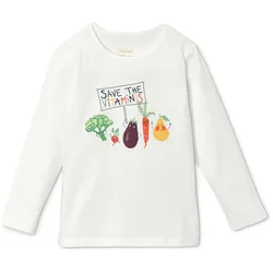 Tchibo - Langarmshirt - Gr. 98/104 - creme/print