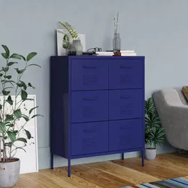 vidaXL Schubladenschrank 80 x 101,5 x 35 cm Marineblau