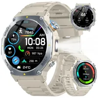 Militär Smartwatch Herren GPS, 1,43"AMOLED 2026 Fitnessuhr mit Bluetooth Anrufe, Taschenlampe, Kompass, 160+ Sportmodi, 5ATM Wasserdicht, Herzfrequenz, Schlafmonitor, Schrittzähler, für Android iOS