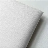 NIANTONG 160cm Breiter Kunstleder-Polsterstoff Meterware Litchi Texture Wasserdichtes Vinyl-Kunstleder für Autositze, Sofastuhlmöbel, Basteln(Color:weiß)