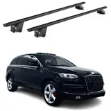 Aurilis OMAC Dachträger Aluminium TÜV geprüft für Audi Q7 4L 2006-2015 – Für integrierte Dachreling – T Nut – Max 100 kg – 2 Schlösser Schwarz