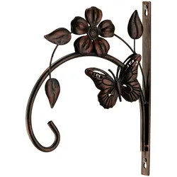 Decoris Wandhaken Blume & Schmetterling aus Eisen Outdoor 19x2x25cm