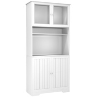 TWSOUL Küchenbuffet Küchenschrank, Vitrinenschrank, 88,5x38,5x190cm, Weiß weiß