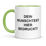 LIEBTASTISCH Personalisierte Tasse – Tasse mit Namen – Spülmaschinen- & Mikrowellengeeignet – In Deutschland bedruckt – 330 ml – Tasse personalisiert & beidseitig bedruckt – Tasse bedrucken (Grün)