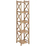 vidaXL Standregal Badregal Handtuchregal Duschregal 5 Böden Quadratisch Bambus