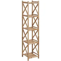 vidaXL Standregal Badregal Handtuchregal Duschregal 5 Böden Quadratisch Bambus