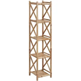 vidaXL Standregal Badregal Handtuchregal Duschregal 5 Böden Quadratisch Bambus