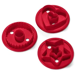 Tchibo - 3 Linzer-Plätzchen-Ausstecher - rot
