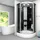 AcquaVapore D58-53T1 Komplettdusche mit Pendeltür 90 x 90 cm Schwarz Sicherheitsglas ESG