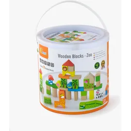 New Classic Toys Viga Holzbauklötze Zoo, Babyspielzeug