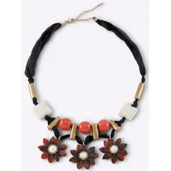 Collier HEINE, Damen, Gr. Textil-Microfaser-Metall-Kunststoff-Glas, bunt, Textil, Microfaser, Metall, Kunststoff, Glas, Halsketten