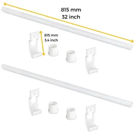 Emuca Schrankschienen, Weiß, Metall, 81.5 cm, Schlafzimmer, Kleiderschränke, Schrankzubehör, Kleiderstange