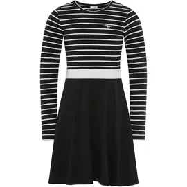 KangaROOS Jerseykleid Kleid mit Glitzergürtel Schwarz/Silber 164/170