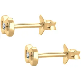 Elli DIAMONDS Ohrstecker Infinity Gelbgold 0,03 ct 585 Gelbgold onesize