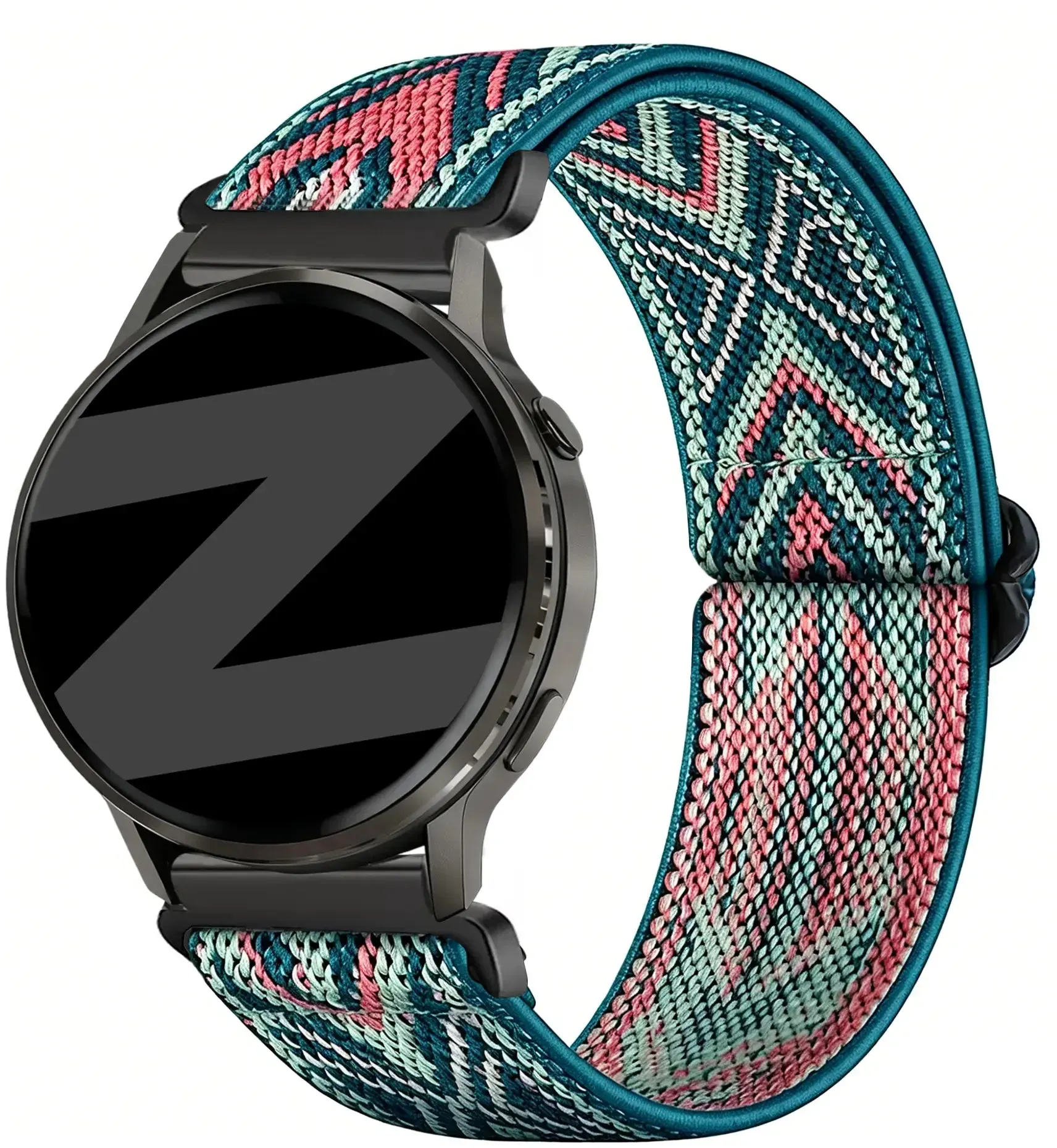 Bandz Oozoo Smartwatch 20mm Armband Nylon für Oozoo Smartwatch 20mm - Blau mix - Elastisch