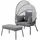 LECO Gartensessel mit Fußhocker Clara 102 x 102 x 108 cm grau 2 St.