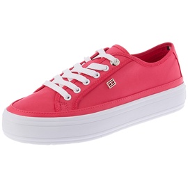 Tommy Hilfiger Damen Vulcanized Sneaker Essential Canvas Schuhe, Rosa (Bright Cerise Pink), 39