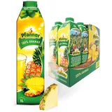 Pfanner 100% Ananassaft (8 x 1 l) – vitamin-reicher Saft aus Ananas – säuerlich-süßer Fruchtsaft im Vorratspack – ohne Zuckerzusatz