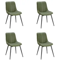 VASAGLE Esszimmerstuhl (4 St), Polsterstuhl, verstellbare Füße, 56 x 50,3 x 81 (T x B x H) grün