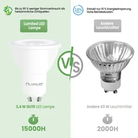 Lumiled LED Reflektorlampe 10er Set 3,4W GU10 warmweiß 38°