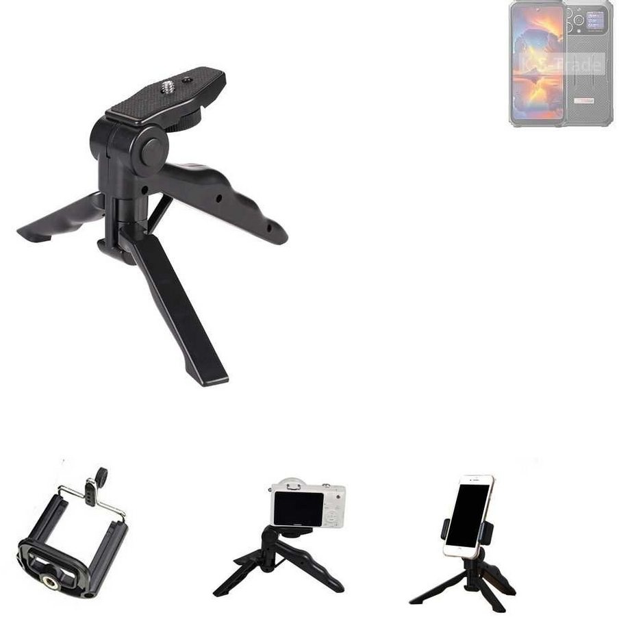 K-S-Trade für Blackview BL8000 Smartphone-Halterung, (Stativ Tisch-Ständer Dreibein Handy-Stativ Ständer Mini-Stativ) schwarz
