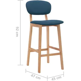 vidaXL Barhocker 2 Stk. Blau Stoff