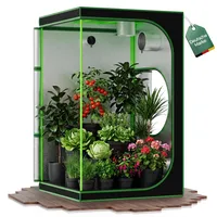 Kingpower Grow Zelt für Pflanzen Zuchtzelt Gewächshaus Box Zuchtschrank Garten Anzucht Gemüse Kräuter Grow Schrank Indoor Blumen klein Tomaten Hydro Green, Größe:120 x 120 x 200 cm (08)