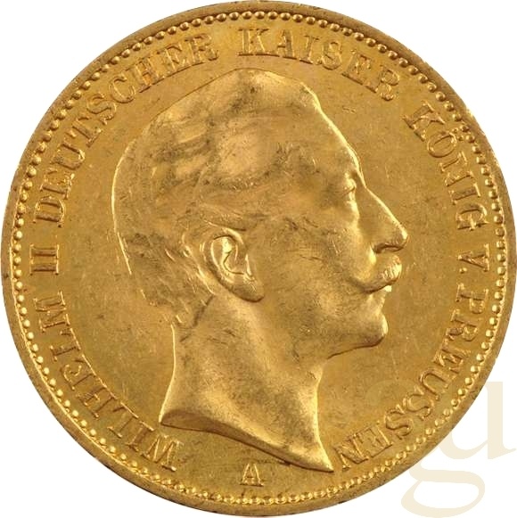 20 Mark Goldmünze Wilhelm II von Preußen