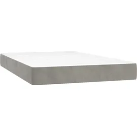 vidaXL Boxspringbett mit Matratze Hellgrau 120x200 cm Samt
