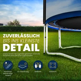 KIDUKU Gartentrampolin 244 x 427 cm inkl. Sicherheitsnetz, Leiter und Bodenanker