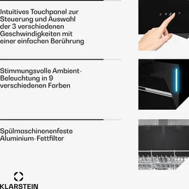 Klarstein Dunstabzugshaube 90 cm Schwarz