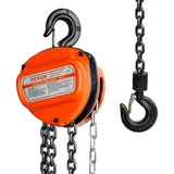Vevor Flaschenzug 1T Tragkraft Kettenzug 5,6m Hubhöhe Seilzug mit 360° drehbarer Haken Hebezug Ф6x18mm Hubkette Hebelzug aus Kohlenstoffstahl Ratschenzug 320N Zugkraft Robuste G80-Kette