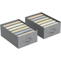 Songmics Kleiderschrank-Organizer 6 Fächer, 4er Set, taubengrau