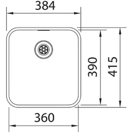 Franke Epos EOX 110-36 Edelstahl + Stopfenventil