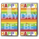 20 Taschentücher (2x 10) Colourful Day – Farbenfroher Tag/Happy Day/Be happy/Motivtaschentücher