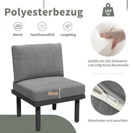 stilvora Gartenlounge-Set 6-tlg. Grau