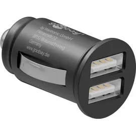 goobay Dual USB Auto Ladegerät 15,5W 12V/24V schwarz