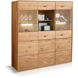 Möbel-Eins Highboard III, Material Massivholz, Wildeiche geölt - 2 Jahre Gewährleistung - mind. 14 Tage Rückgaberecht - Braun