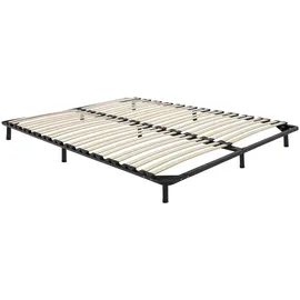 Beliani Lattenrahmen Pappelholz Metall 140 x 200 cm 48 Federleisten freistehend für Doppelbett