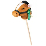 HEUNEC 740051 - Steckenpferd mit Plakette und Sound, Plüsch/Holz, hellbraun, 78 cm