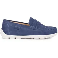 GEOX New Fast Boy A Moccasin, Navy/White, 39