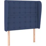vidaXL Kopfteil mit Ohren Blau 83x23x118/128 cm Stoff