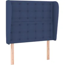 vidaXL Kopfteil mit Ohren Blau 83x23x118/128 cm Stoff