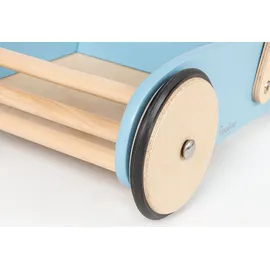 Pinolino Uli Lauflernwagen mit Bremssystem & Gummirädern - Lauflernhilfe in Blau Holz