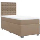 vidaXL Boxspringbett Matratze Cappuccino-Braun 100x200cm Kunstleder