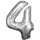 Amscan Folienballon Zahl 4 1 St. Silber