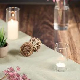 Relaxdays Vasen aus Glas, 4 Blumenvasen in versch. Größen, Glasvasen für Blumen & Kerzen, Tischvasen Set, transparent