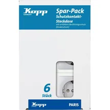 Kopp Einbausteckdose 6 St. Silber